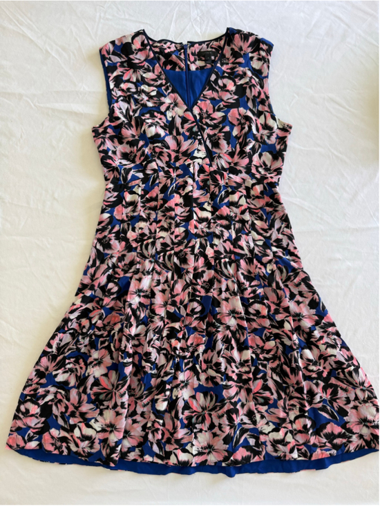 J.Crew Dresses & Skirts - Women's J.Crew Silk Pleated Floral Dress Size 10 Blue Pink